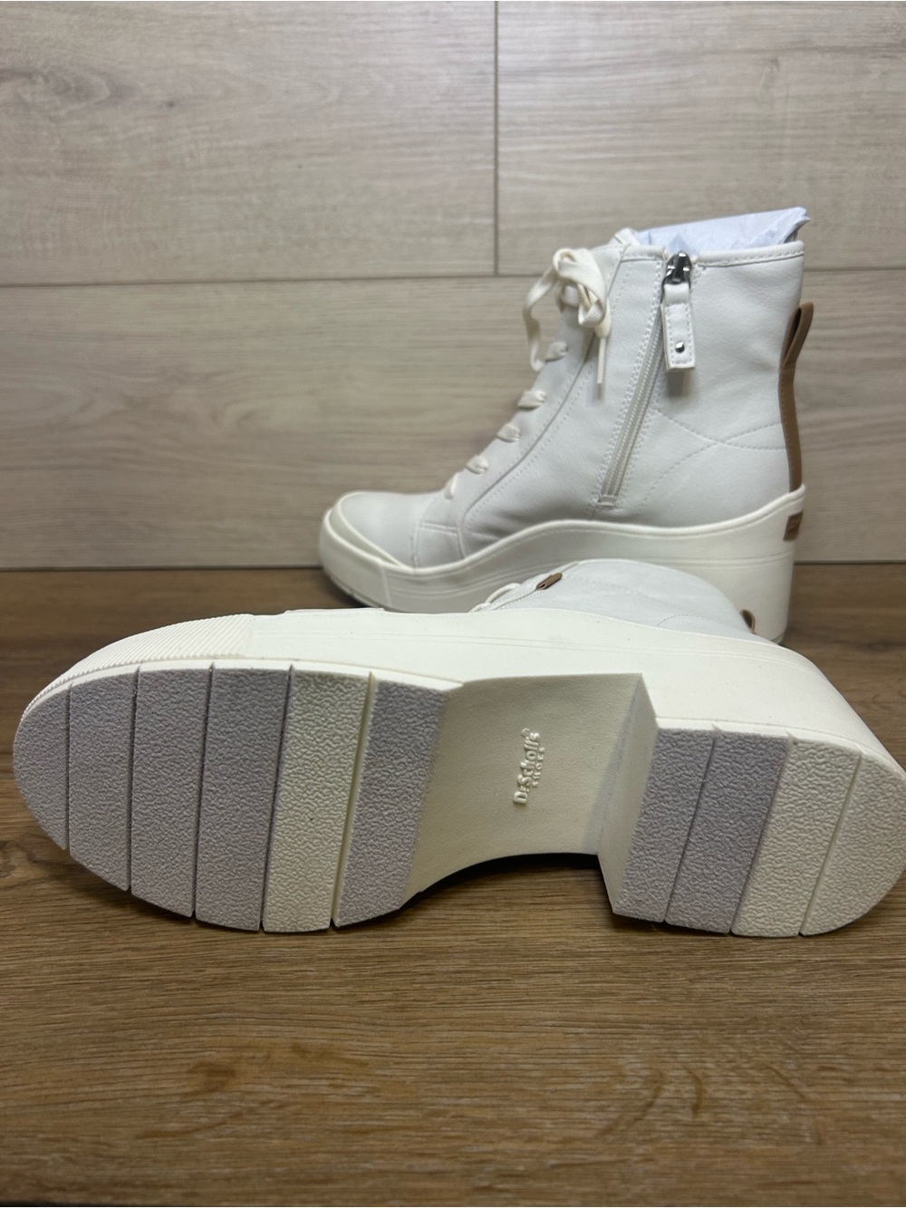 Dr. Scholl's Time Off Up Platform Booties, White, Women's 8 - Picture 4 of 5